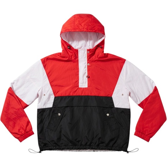 Urban Heritage Jackets & Blazers - Urban Heritage Retro Hooded Windbreaker Women Small Red Black Colorblock 90s